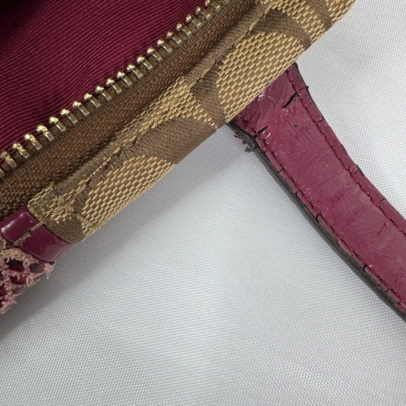 Y2k Coach Signature Python Stripe‎ Tote Bag Raspberry - Picture 5 of 14